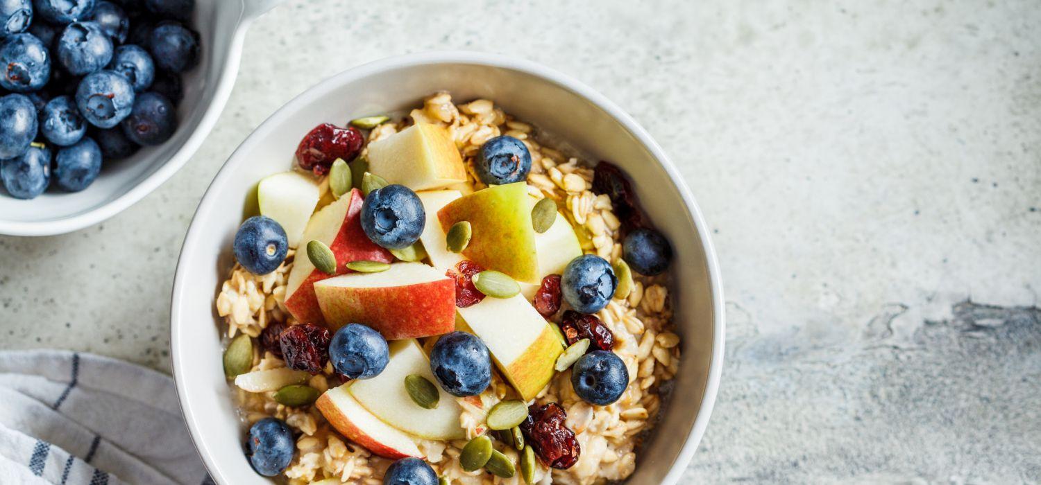 fruit and oatmeal in a bowl