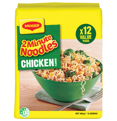 Maggi 2 Minute Noodles Chicken 12pk - FOP