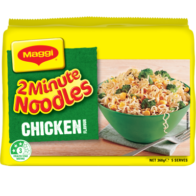 Maggi 2 Minute Noodles Chicken 5pk - FOP