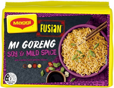 MAGGI FUSIAN Noodles Mi Goreng Soy & Mild Spice Flavour - Front of Pack