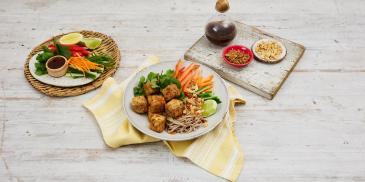 Air Fryer Tofu Bites With Soba Noodle Salad (Vegetarian)