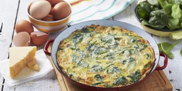 Caramelised Onion & Baby Spinach Frittata (Vegetarian)